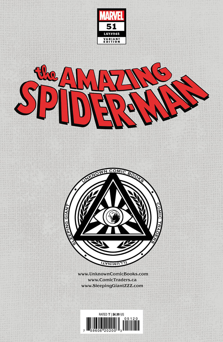 AMAZING SPIDER-MAN #51 UNKNOWN COMICS GERALD PAREL EXCLUSIVE VIRGIN VAR (06/05/2024)