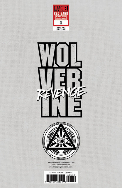 WOLVERINE: REVENGE - RED BAND #1 UNKNOWN COMICS PUPPETTER LEE EXCLUSIVE VAR  [POLYBAGGED] EXPLICIT CONTENT (08/21/2024)